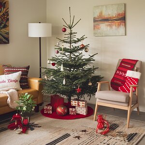 a photo of a room with christmas decorations incl