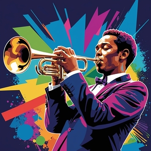 AlbedoBase XL geoJAZZ TRUMPET MUSICIAN POP ART WP