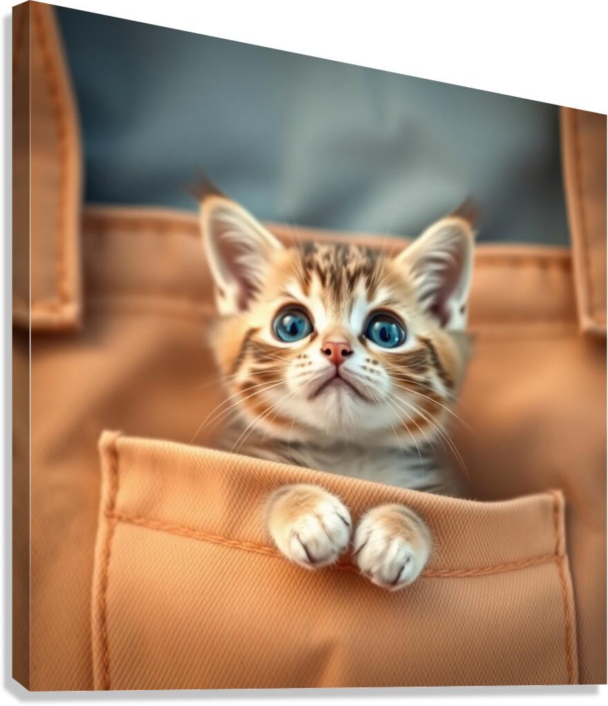 asm pocket cute cat b40f3033 7a7d 43c4 afa7 6bef1 Canvas Print