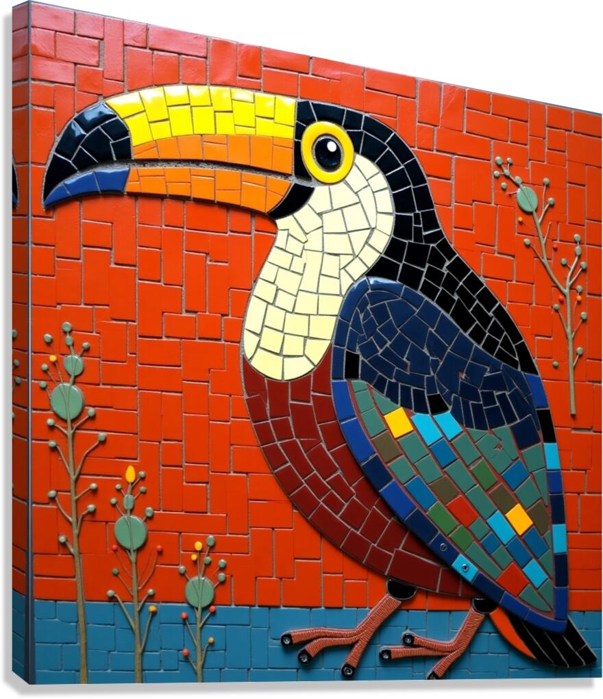 Flux Dev A vibrant intricately arranged mosaic de Canvas Print