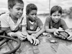 Young Peruvian Boys and their Turtles