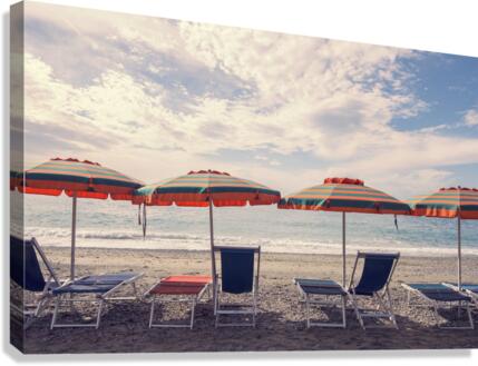 monterosso umbrellas Canvas Print