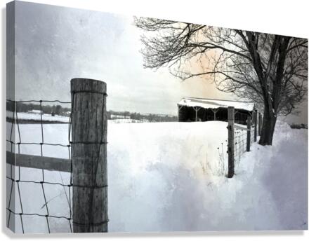 Winter Farm    Canvas Print