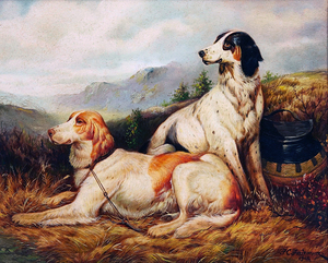 Vintage Hunting Dogs Portrait