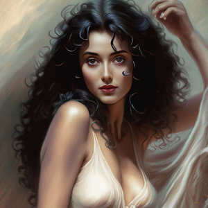 Beautiful Gypsy Long Hair Woman Fantasy Art