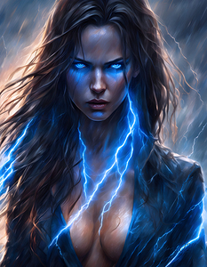 Fantasy Blue Lightning Lady