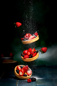 Strawberries On Wooden Bowl