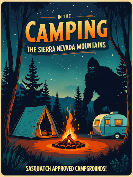 Bigfoot Camping Ground Print