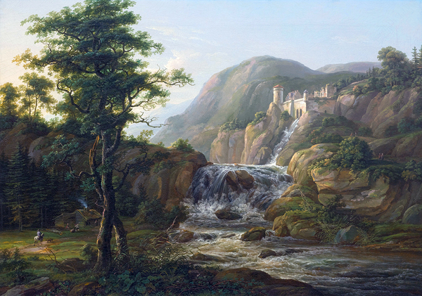Beautiful Landscape Mountain Waterfall Print