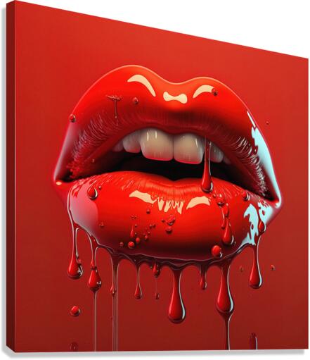 Red Lips Art Canvas Print