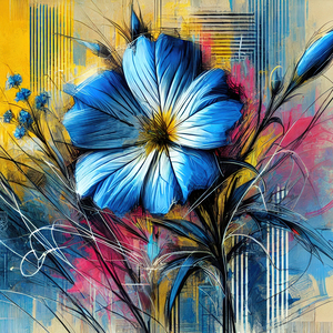Blue Common Primrose - Square