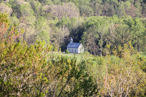 Cades Cove Church from Rich Mountain Road