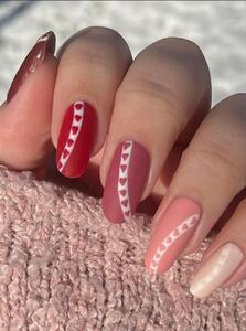 Red and Nude Nails