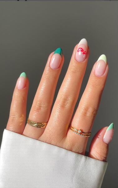 Colorful French Nails by Chaya Shurkin