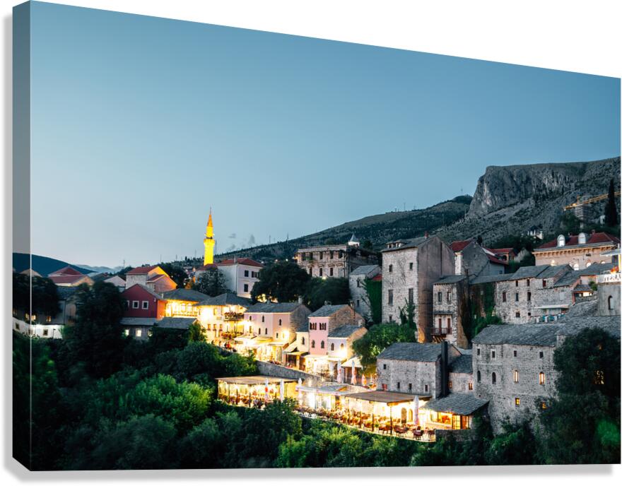 Mostar night Canvas Print
