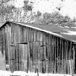 old barn black and white