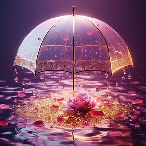 TRANSPARENT GLASS UMBRELLA floating