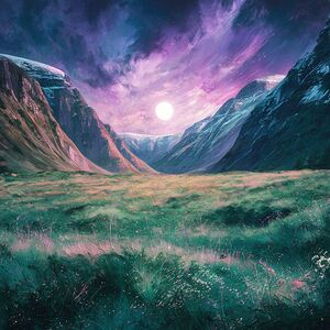 Landscape with a full moon