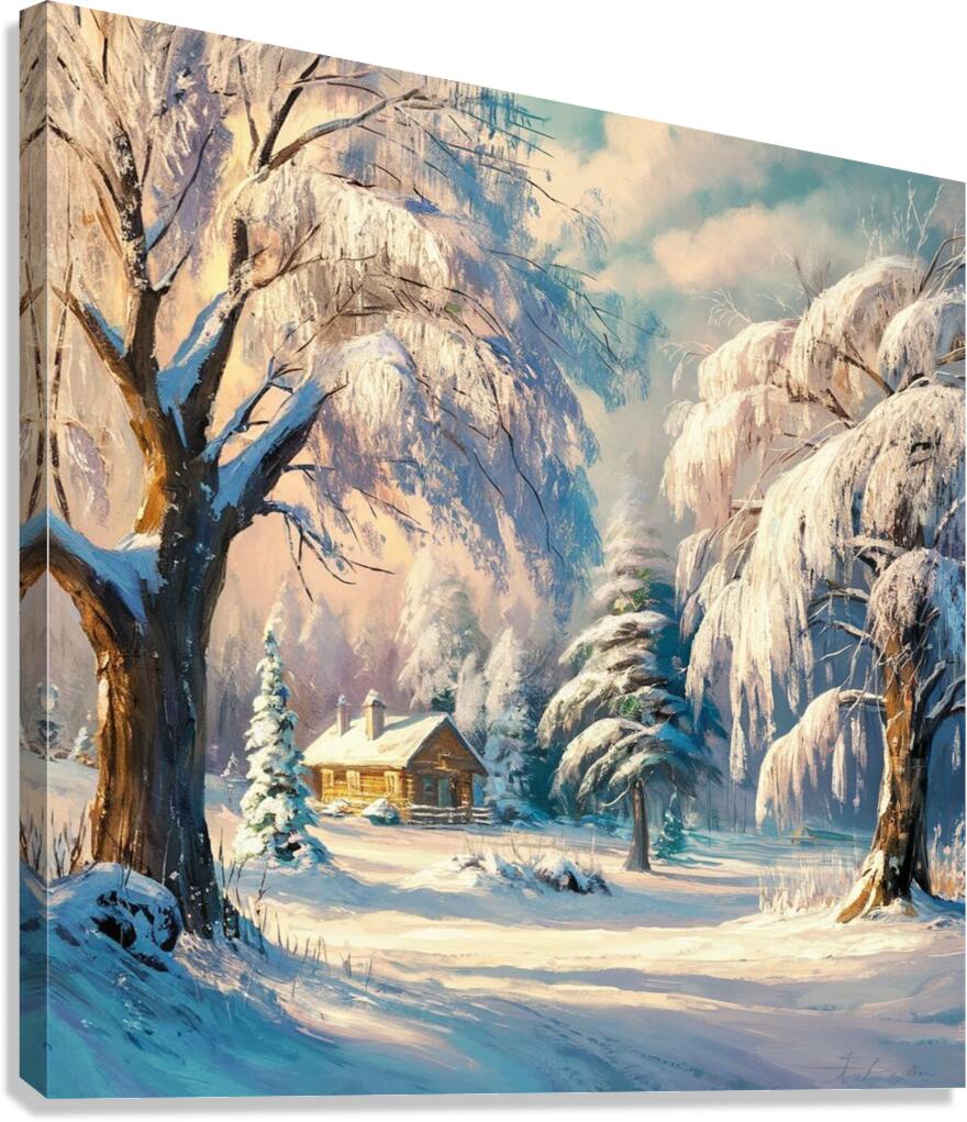 Forest winter landscape Canvas Print