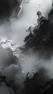 Black and White Wallpaper Featuring a Dramatic