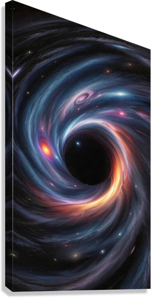 Incredible force of a supermassive black hole as it gracefully interacts with a galaxy Canvas Print