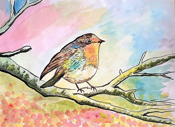 ArtProgram   Bird over a tree Print