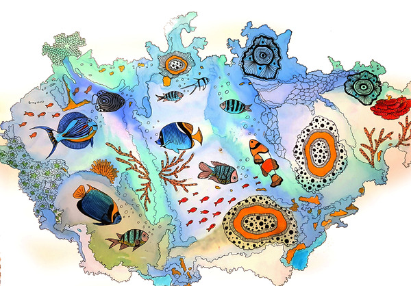 Artprogram - Abstract underwater fish and plants by ArtProgram