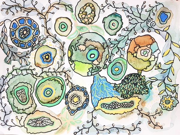Artprogram   abstract underwater plants green by ArtProgram