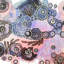 Artprogram   abstract underwater flowers blac