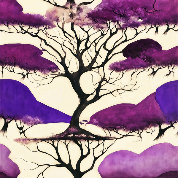 Purple Rooted Tree Print