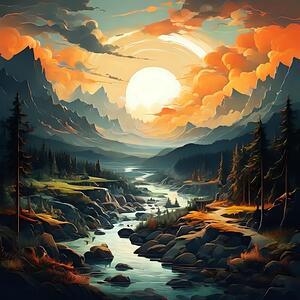 A Tranquil River’s Journey Through Nature’s Canvas 3