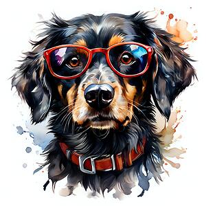 Watercolor Portrait of a Dog 14