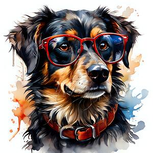 Watercolor Portrait of a Dog 11