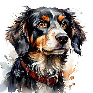 Watercolor Portrait of a Dog 2