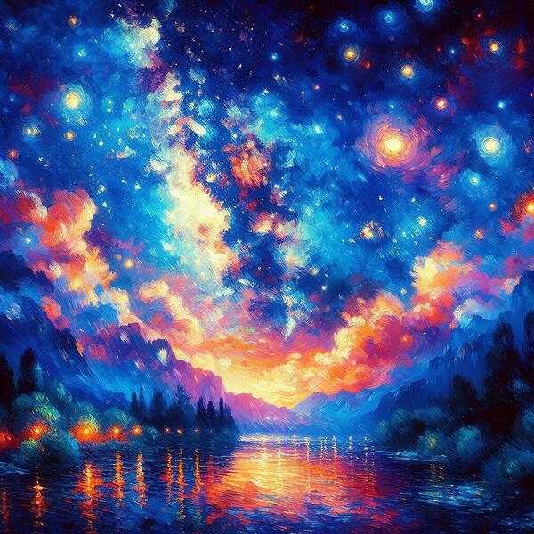 A Vibrant and Expressive Painting Inspired by Van Gogh’s Masterpiece 6 Print