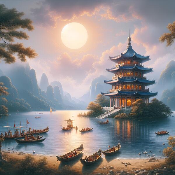 Enchanted Evening at the Mystic Pagoda Print