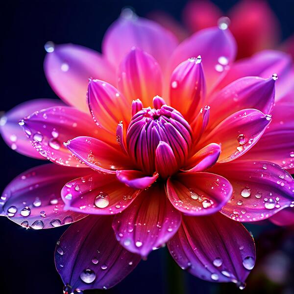 A Close-Up of a Radiant Purple Flower Blooming in the Soft Glow of Morning Light 9 by JoeJoe