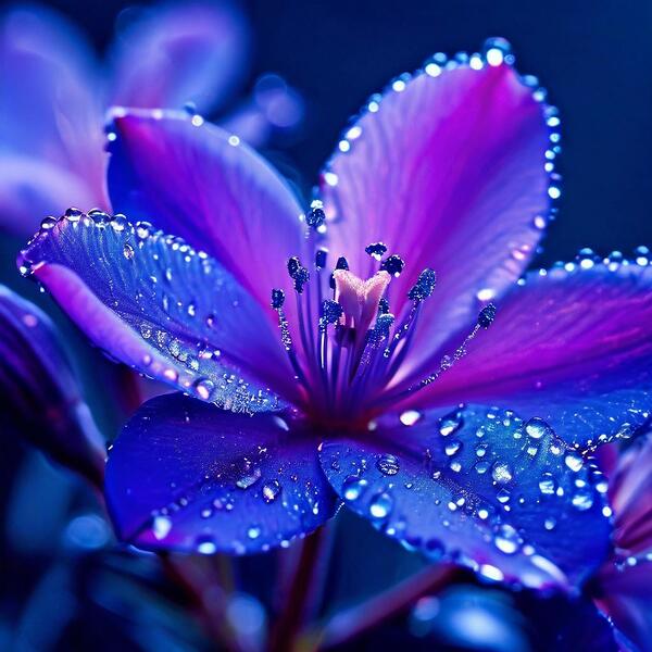 A Close-Up of a Radiant Purple Flower Blooming in the Soft Glow of Morning Light 13 by JoeJoe