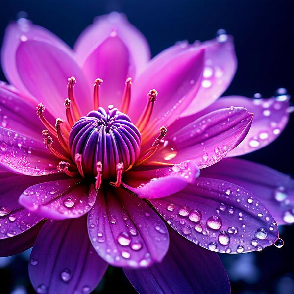 A Close-Up of a Radiant Purple Flower Blooming in the Soft Glow of Morning Light 12 by JoeJoe