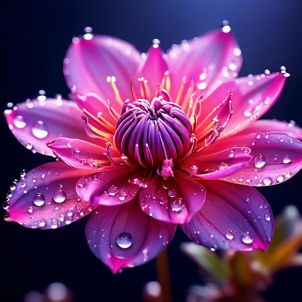 A Close-Up of a Radiant Purple Flower Blooming in the Soft Glow of Morning Light 5 by JoeJoe
