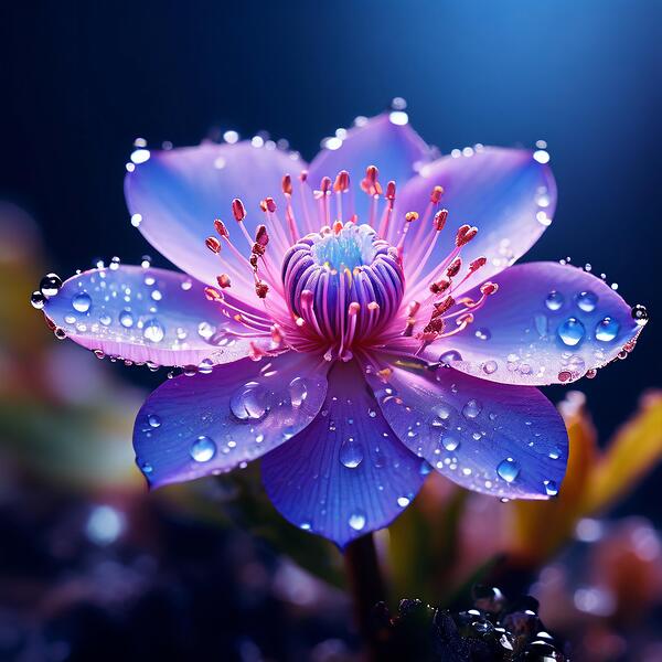 A Close-Up of a Radiant Purple Flower Blooming in the Soft Glow of Morning Light 15 by JoeJoe