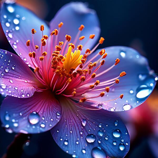 A Close-Up of a Radiant Purple Flower Blooming in the Soft Glow of Morning Light 11 by JoeJoe