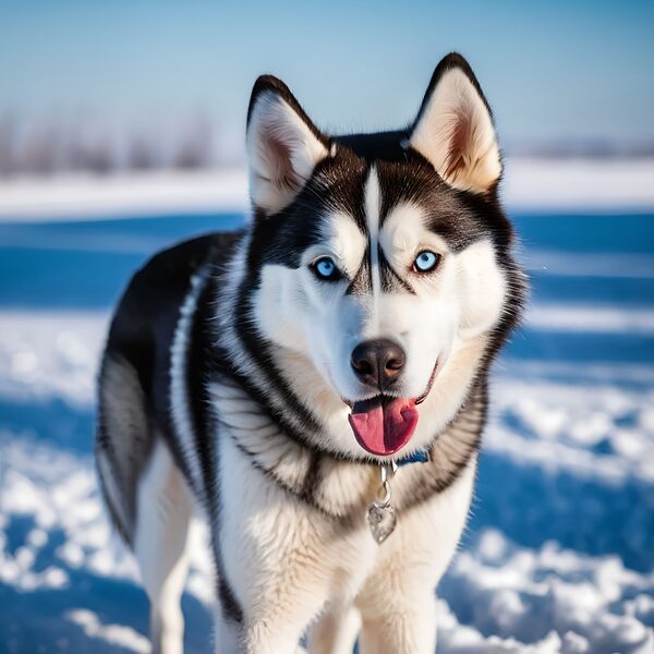 A Canine Journey through the Snow-Covered Forest 1 Print