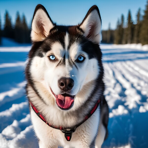 A Canine Journey through the Snow-Covered Forest 3 Print