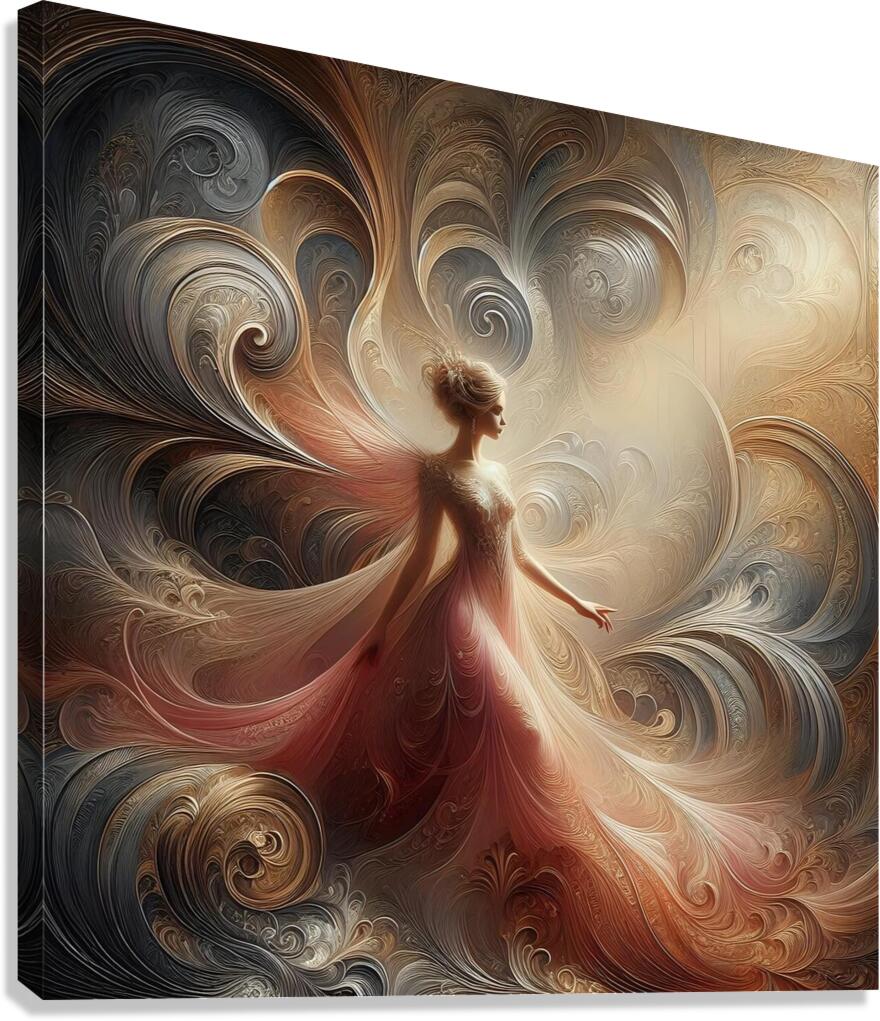 Regal Solitude in Golden Hues 2 Canvas Print