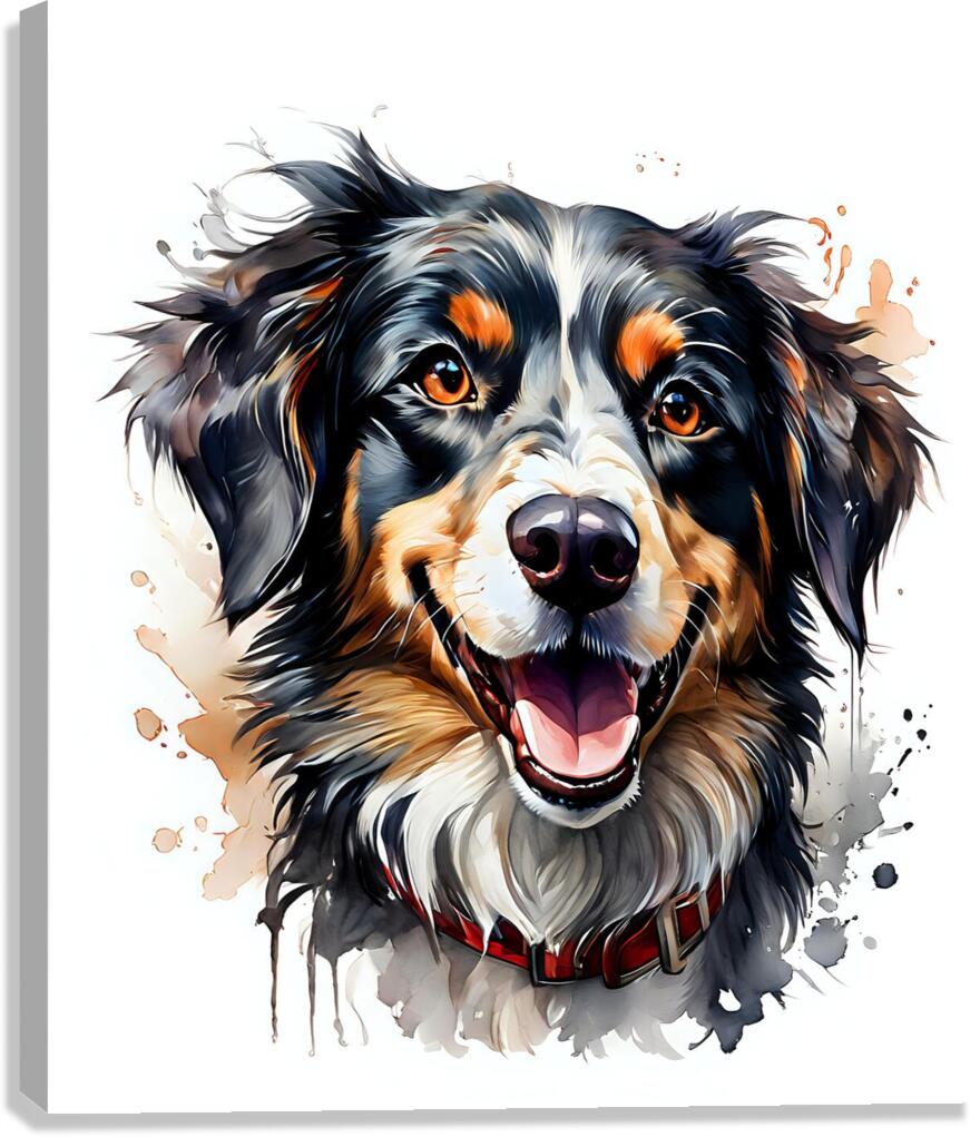Watercolor Portrait of a Dog 1 Canvas Print