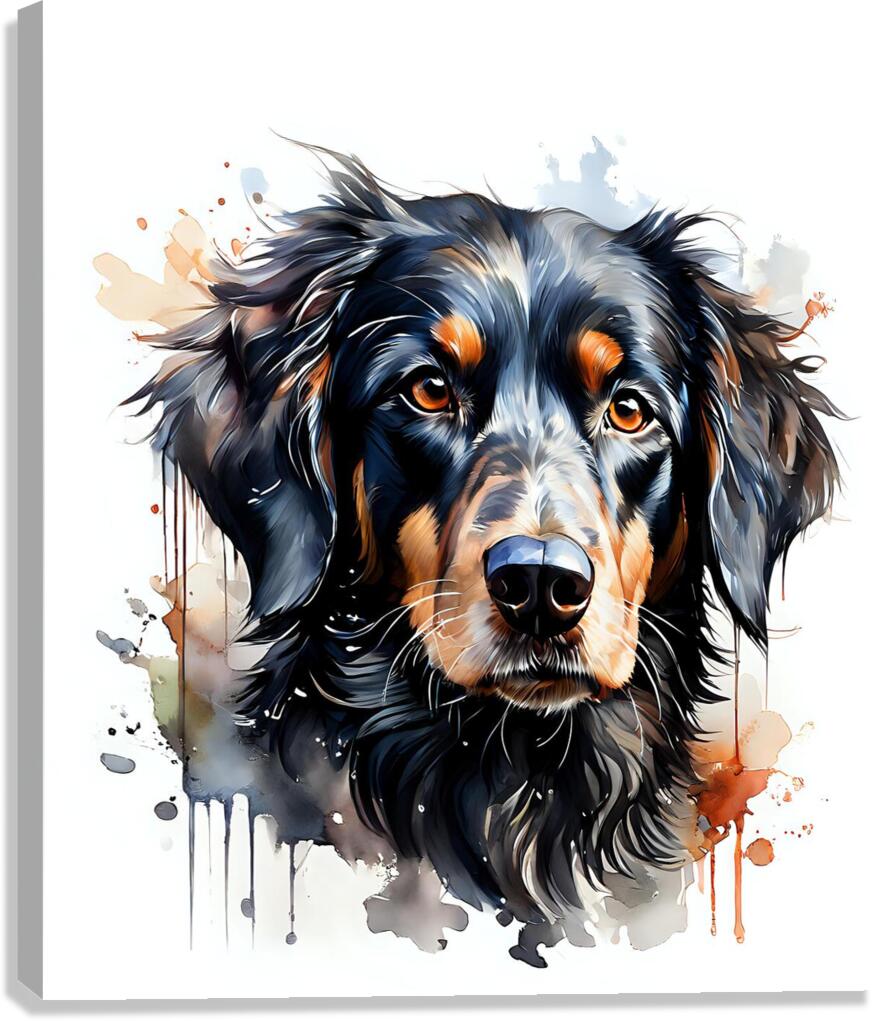 Watercolor Portrait of a Dog 4 Canvas Print