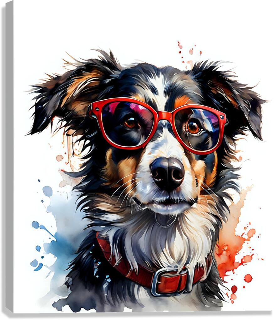 Watercolor Portrait of a Dog 12 Canvas Print