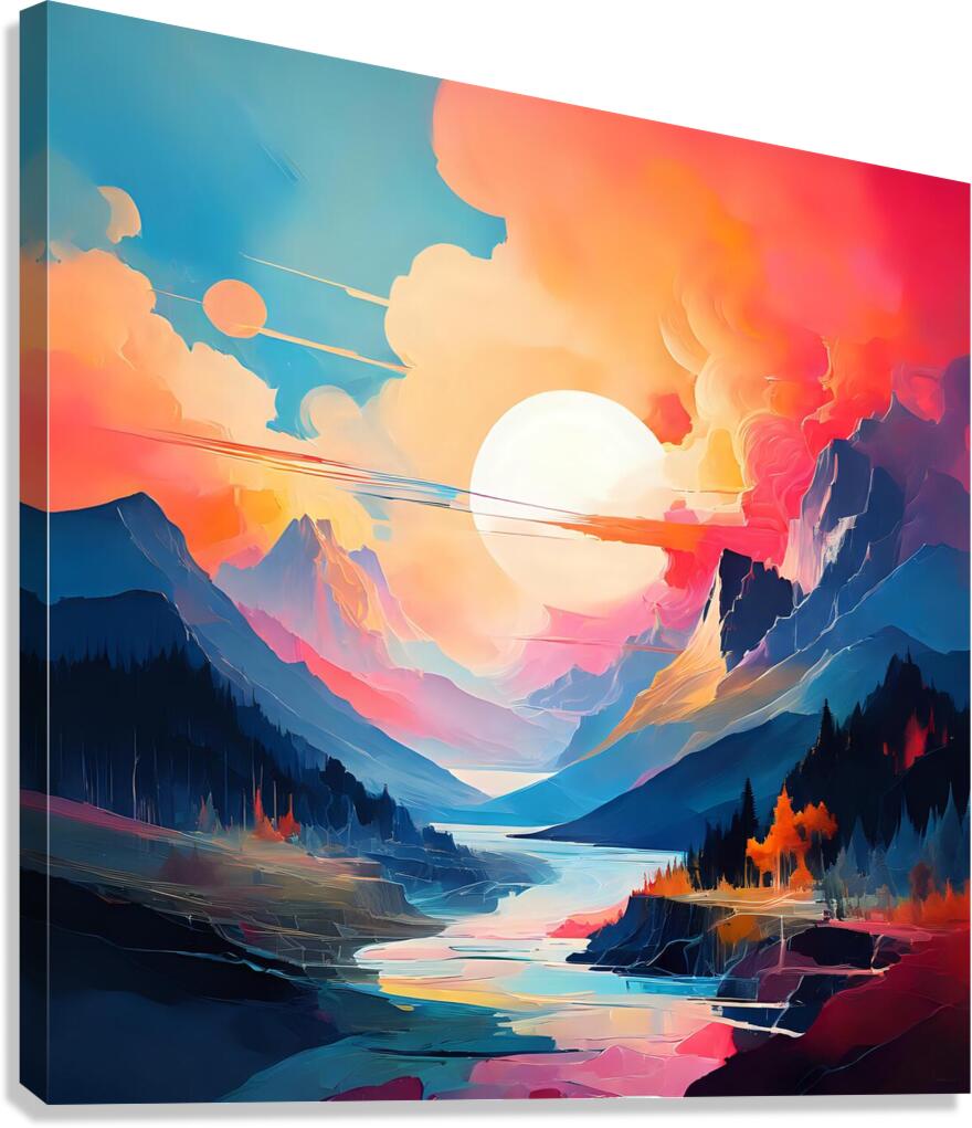 A Tranquil River’s Journey Through Nature’s Canvas 9 Canvas Print