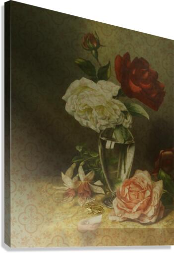 Bouquet Pear and Frog Canvas Print